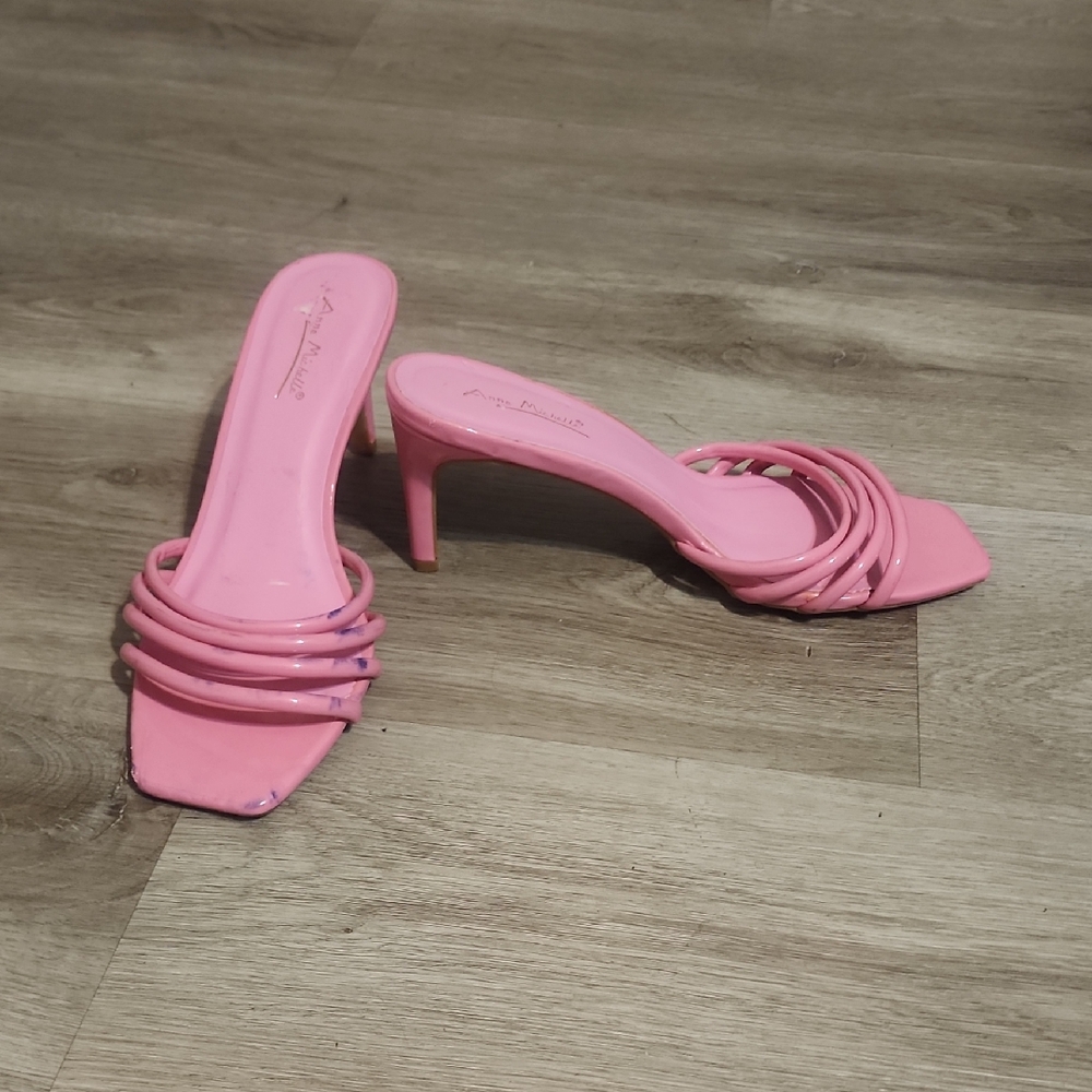 Anne Michelle Pink Strappy Heels